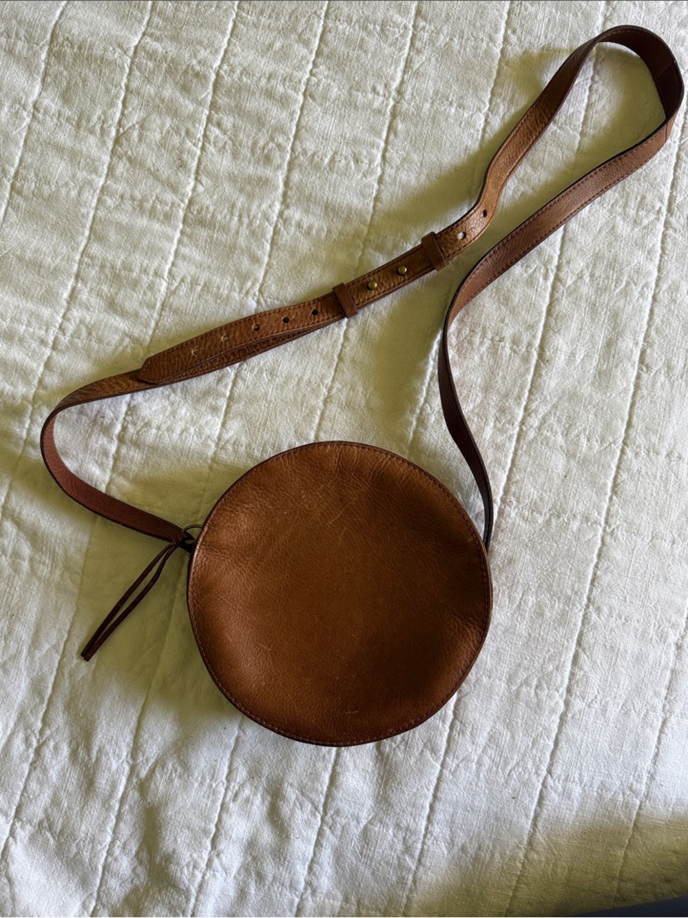 Madewell Round Brown Leather Crossbody Bag